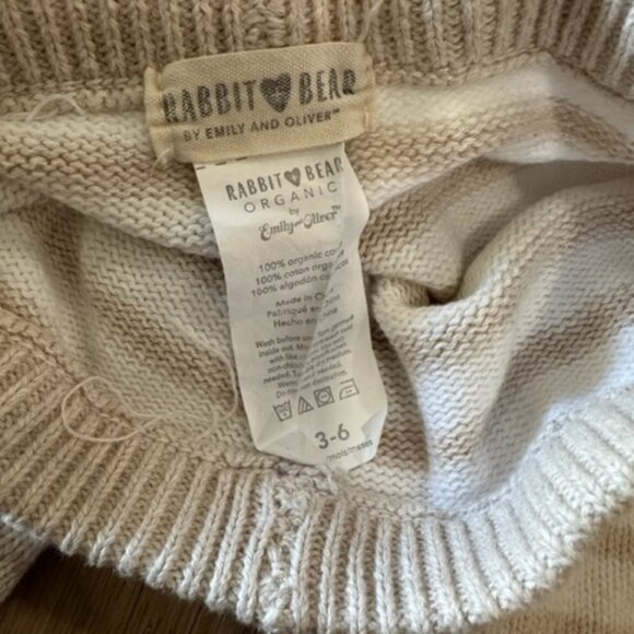 Rabbit + Bear Matching Two-Piece Beige- Size 3-6M - Picture 2 of 5
